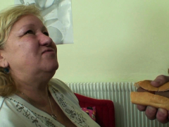 Young boy picks up huge boobs hairy grandma