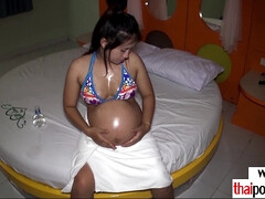 Amateur Sex pregnant Thai whore masturbating