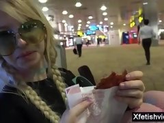 Very Hot girlfriend footjob with creampie