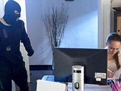 Grosser schwanz, Blasen, Flexibel, Absätze, Lecken, Büro, Muschi, Strümpfe