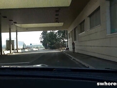 Hot redhead whore gets her car warm with a bareback car sex adventure