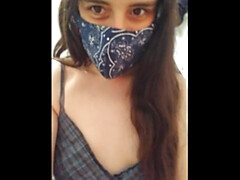 Cute Dress Nasty Gross Facemask Fetish Hairy Pussy Camgirl Pees Toilet & Uses Face Mask Toilet Paper