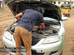 Gros cul, Gros seins, Sucer une bite, Voiture, Noir ébène, Seins naturels, Rasée, Nénés