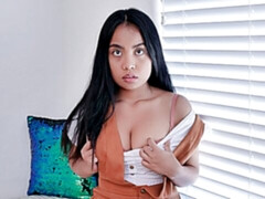 Cute-looking brunette Luna Mills screwed in the missionary pose