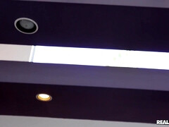 Sarah Lace and Ava Sinclaire pleasuring lucky dude in bed