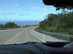 Leie, Bad, Strand, Blasen, Braunhaarige, Flashen, Freundin, Orgasmus