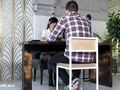 Brunette brune, Médecin, Hd, Seins naturels, Nue, Petite femme, Public, Professeur