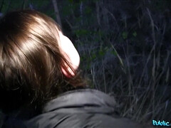 Public Agent Convinces Tall Dark Hair Girl Beauty To Shag Him In An Open Field 2 - Public Agent