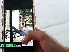 Sneaky step-father and lusty stepdaughter pound around behind skimpy stepmom's back - familystrokes