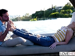 18 años, Rubia, Corridas, Pies, Fetiche de pies, Masturbacion con pies, Hd, Adolescente