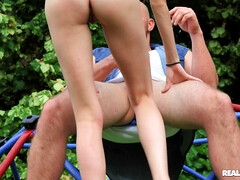 Verga grande, Sexo duro, Tetas naturales, Al aire libre, Coño, Pelirrojo, Tetas