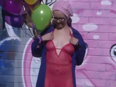 На природе, Колготки, Рыжие, Юбки, Соло, Чулки