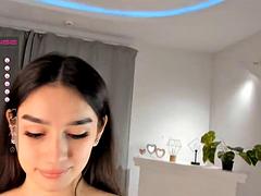 Asiatisch, Tussi, Braunhaarige, Solo, Titten