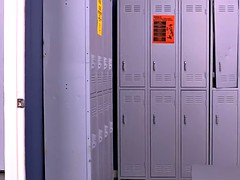 Schoolgirl Ariana Marie enjoyed two big cocks in locker room