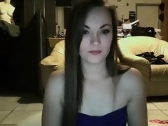 Brunette brune, Masturbation, Jarretelles, Adolescente, Webcam