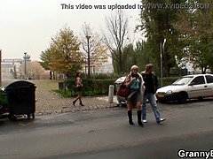 Guy fucking 80 years old prostitute from behind