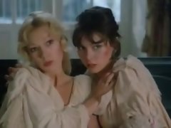 Brigitte Lahaie performs a classic lesbian scene in cozy bed