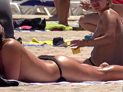 Sexy Topless Bikini teens beach voyeur Spy HD web cam vid