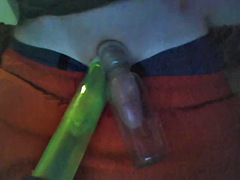 Enthousiasteling, Grote lul, Fles, Homo, Hardcore, Masturbatie, Alleen, Zuigen
