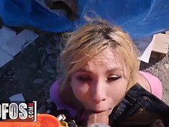(Kenzie Reeves) Gets A Hard Pounding From A Construction Worker Among The Forklift Pallets For Cash