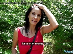 Public Agent Busty horny lady gets fucked in the woods for cash