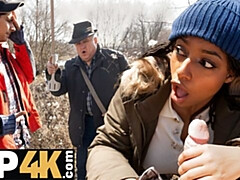 18 ans, Gros seins, Noire, Brunette brune, Voiture, Hd, Interracial, Pov