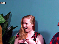 British CFNM slut pounded while others watch and film