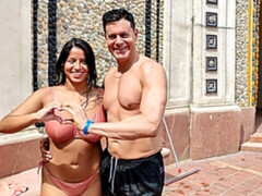 Grosser schwanz, Blasen, Braunhaarige, Hundestellung, Milf, Pov, Rasiert, Tittenfick