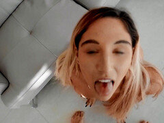Abella Danger gives messy blowjob
