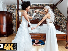 バイセクシャル, フェラチオ, 結婚, 捕まる, 女 人男 人, Hd, 三人, 結婚式