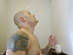 Asiático, Atrapados, Gay, Lencería, Ducha