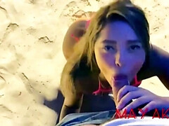 BRAND NEW NAUGHTY ANAL AND DEEP THROAT ON THE BEACH PART 1 (FULL ON RED)