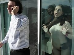 Grote kont, Zwart, Blond, Pijpbeurt, Hondjeshouding, Handbeurt, Interraciaal, Tieten likken