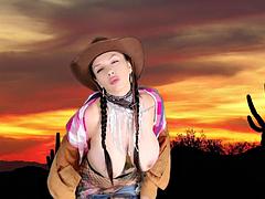 Wampstars Fishnet Cowgirl Dildo Ride