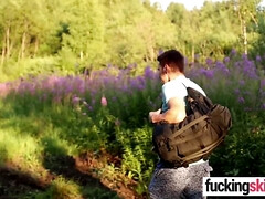 Watch skinny slut Craves cum in the wild in HD porn, fingering, pussy licking, and fucking outside