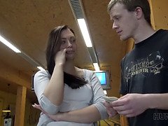 Cash-hungry teen brunette sucks and fucks for cash in POV reality video