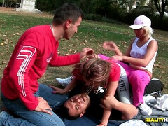 アナル, 舐める尻, イく瞬間, 顔射, グループ, なめる, オマンコ, ロシア人