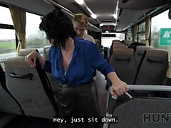 Gros seins, Brunette brune, Bus, Européenne, Hard, Hd, Pov, Public