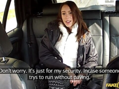 Cute Babe Needs To Catch A Train But Rides Taxi Driver's Dick Instead