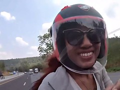 Thai amateur girlfriend with big ass sucks and rides