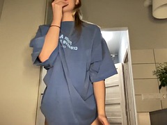 素人, ブロンド, 指いじり, オナニー, ガリガリ, 一人, オッパイの, ウェブカメラ