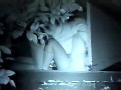 Couple caught outside having sex in clothing at night