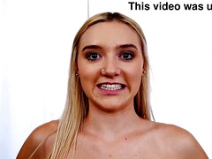 Blonde teen with small tits gets pounded hard by casting agent on camera
