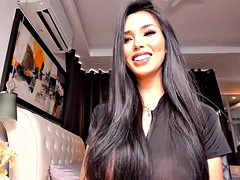 Asiatique, Beauté, Grosse bite, Masturbation, Transsexuelle, Solo, Webcam