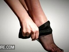 美女, デカパイ, 茶髪の, ディルド, 毛深い, 自然山雀, ストッキング, オッパイの