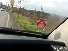 デカパイ, ブロンド, フェラチオ, 車, 乱交, オナニー, 熟年, 現実