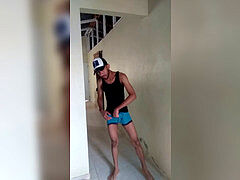 Grote lul, Sperma shot, Keuken, Masturbatie