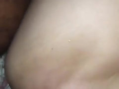 Milky Smallish Inked Honey makes herself Ball-Sac all on Papa