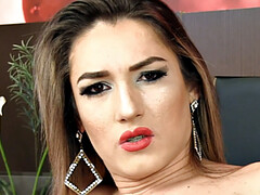 Sexy Tgirl Sa Fontenelle Stuffs a Dildo Up Her Ass