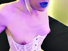 Belleza, Rubia, Fetichismo travestista, Lencería, Masturbación, Transexual, Solo, Tetas